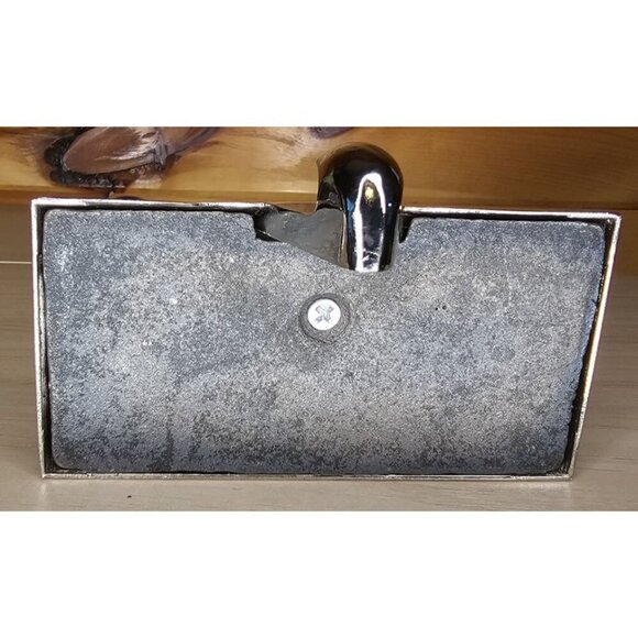 Metal Enamel SANTA CLAUS Christmas STOCKING HANGER Mantel Holder Hook Holiday - Picture 3 of 8